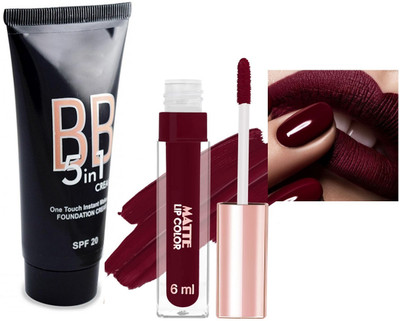 REIMICHI waterproof matte finihs long lasting foundation anf lipstick(2 Items in the set)