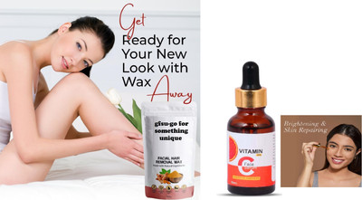 GFSU - GO FOR SOMETHING UNIQUE Vitamin C Face Serum & Painless hair removal Powder(2 Items in the set)