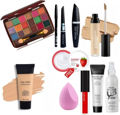 Earthcon Long Lasting waterproof Makeup Fixer ,Primer,Foundation,Compact,Concealer Makeup combo kit(9 Items in the set)