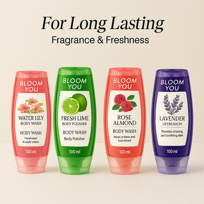 BLOOM YOU Refreshing Floral Body Wash – 4 in 1 400 ml(4 Items in the set)