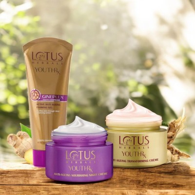 LOTUS HERBALS YouthRx Day & Night Power Regimen Pack WITH YouthRx Active Anti Ageing Foaming Gel 50G(3 Items in the set)