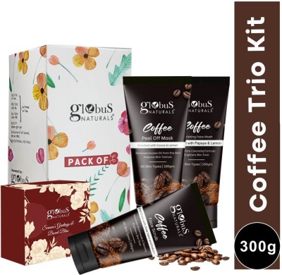 Globus Naturals Coffee Trio Kit with Chocolate Box(4 Items in the set)