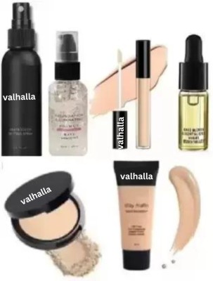 Valhalla 6 items makeup combo | primer fixer foundation compact serum concealer(6 Items in the set)