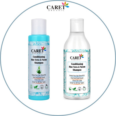 Caret Organic Neem Aloe Vera Shampoo And Conditioning Aloevera & Neem Shampoo-Sls Free(2 Items in the set)