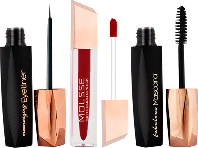 adbeni Fiery Queen 161 Value Pack, Matte Liquid Lipstick With Eyeliner & Mascara(3 Items in the set)