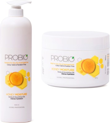 Godrej Professional Combo Pack of Probio Honey Moisture Shampoo 1000ml & Probio Honey Moisture Mask 500gm(2 Items in the set)