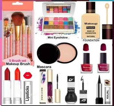 GLOW IT Set of 15 Makeup Accessories For Women and Girls Cosmetics Kit cd02(15 Items in the set)