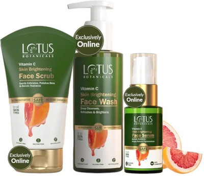 Lotus Botanicals BOTANICALS VITAMIN C SERUM FACEWASH SCRUB(3 Items in the set)