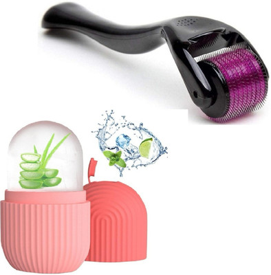 K3NTERPRISES Micro needles (0.5mm) derma roller & ice roller for face massager(2 Items in the set)
