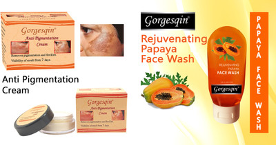 GORGESQIN Anti Pigmentation Cream 10 g & Face Wash Papaya 60 ml(2 Items in the set)