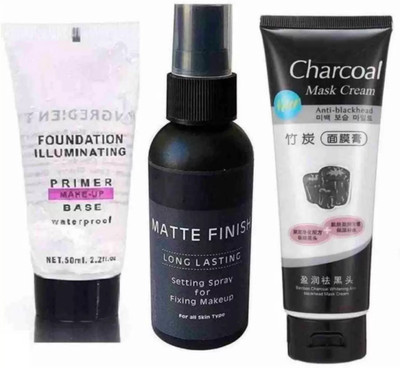 SUBHMUN fixer & Primer & Charcoal Peel off Mask Removes BlackHead(3 Items in the set)