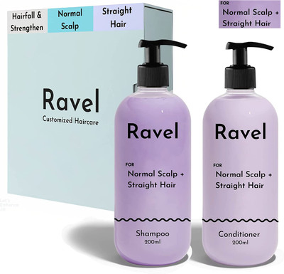 Ravel Hair Fall Control & Strengthen for Normal Scalp & Straight Hair for Dry/Normal/Oily Hair - Shampoo-Conditioner(2 Items in the set)