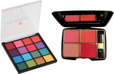 INDIANA HUDA SP 4IN1 Amazing Blusher & 16 Multicolor HR Eyeshadow Palette(2 Items in the set)
