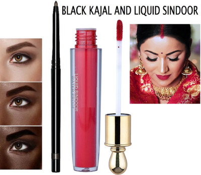 JANOST Women's For Eye Kajal And Liquid Matte Sindoor(2 Items in the set)