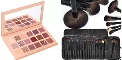 butch Multi Shades 18 Colours Edition Eyeshadow Palette 18g with 24 pc black makeup Brush(2 Items in the set)