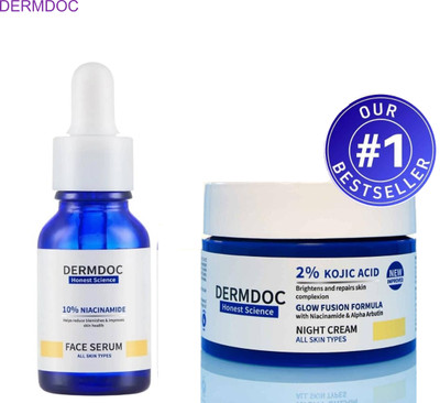DermDoc Brightening Face Set – Kojic Cream + Niacinamide Serum(2 Items in the set)