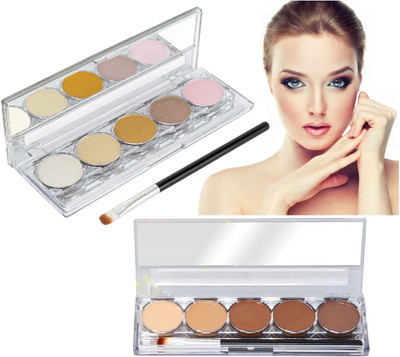 HUZURLU Professional HD Makeup Supercolor Conealer palette And Highlighter Palette(2 Items in the set)
