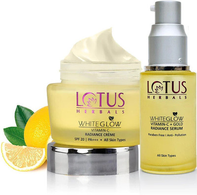 LOTUS HERBALS WHITEGLOW VITAMIN C GOLD SERUM WITH GEL CREME(2 Items in the set)