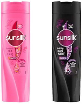 SUNSILK LUSCIOUSLY THICK & LONG SHAMPOO 180ml + black shine shampoo 180 ml(360 ml)