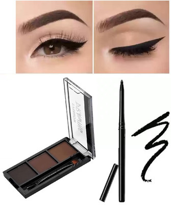 NADJA SMUDGE PROOF EYE MAKEUP LOOK BLACK CRAYON KAJAL & EYEBROW DEFINER(2 Items in the set)