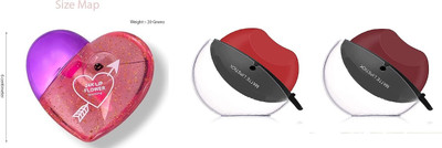 MISTY ALLE 1 heart shaped lip gloss with 2 apple lipsticks red and maroon(3 Items in the set)