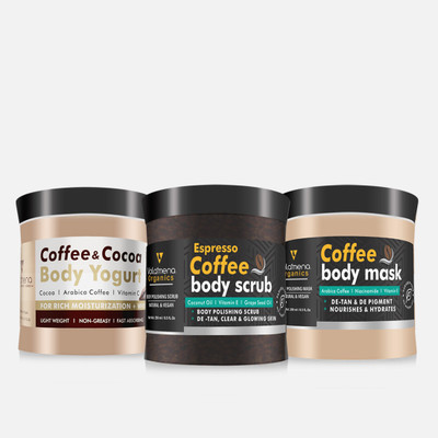 Volamena Organics Coffee De-Tan Body Polishing Kit Pack Of 3(3 Items in the set)