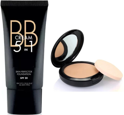 DARVING 24 hour long lasting 5 in 1 bb cream with Face Powder Compact(2 Items in the set)
