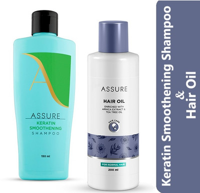 ASSURE Keratin Smoothening Shampoo 150ml & Hair Oil (enriched with arnica extract) 200ml(2 Items in the set)