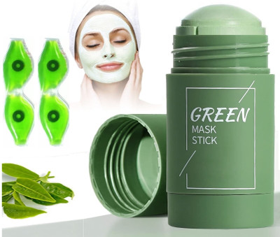 MYEONG Skin facial green musk stick oil control green face mask & Aloe Vera Mask combo pack(3 Items in the set)
