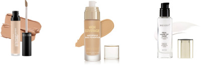 SWISS BEAUTY Real Makeup Base Highlighter, Liquid Concealer & High Performance Foundation Kit(3 Items in the set)