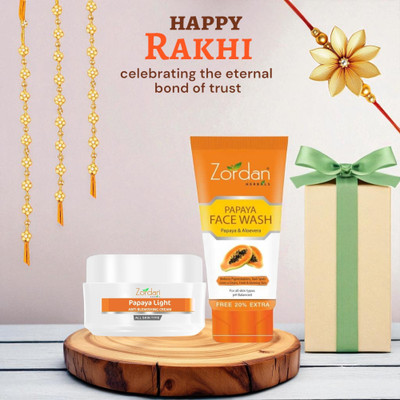 Zordan Herbals Papaya Face Wash & Papaya Light Anti Blemishing Cream Combo With Papaya & Aloe Vera For All Skin Types(1 Items in the set)