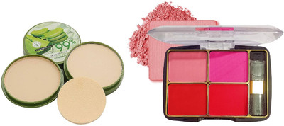 Neycare 4 in 1 blusher palette with compact powder 2 in 1 pack of 2(2 Items in the set)