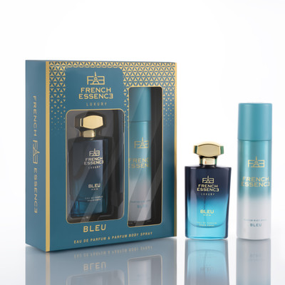FRENCH ESSENCE Luxury Gift Pack - Bleu(120Ml Deodorant & 60Ml Perfume)(2 Items in the set)