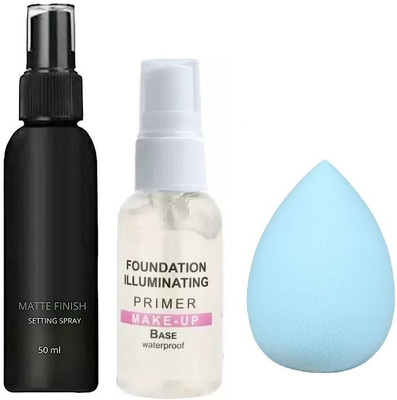 BLUEMERMAID Makeup Combo Makeup fixer , Primer ,Beauty Blender (set of 3)SET of 3(3 Items in the set)