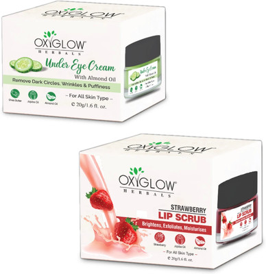 OXYGLOW HERBALS Under Eye Cream 20g & Lip Scrub 20g Combo(2 Items in the set)
