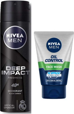 NIVEA Oil Control FW 100ml Deep Impact Deodrant(2 Items in the set)