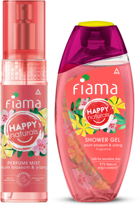 FIAMA Happy Naturals Celebrations Body Wash Shower Gel (250ml) & Perfume Mist Gift Pack (120ml)(2 Items in the set)