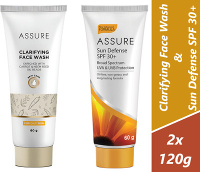 ASSURE Sun Defense SPF 30+ & Clarifying Face wash 60g(2 Items in the set)