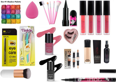 K.Y.L.Plus Professional 15 Pcs Makeup Combo Daily Use Item(22 Items in the set)