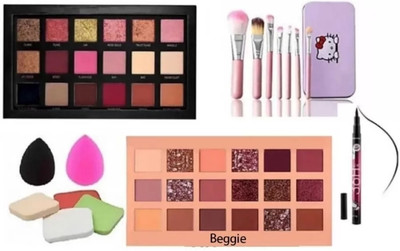 Mecovip Rosegold eyeshadow textured + eyeshadow palette + 36h eyelinear and 6 in 1 puff and 7 pcs makeup brush(5 Items in the set) Mecovip Rosegold eyeshadow textured + eyeshadow palette + 36h eyelinear and 6 in 1 puff and 7 pcs makeup brush(5 Items in the set)