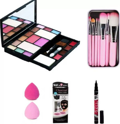 SUBHMUN 6171 TYA Makeup kit + 7 pcs Makeup Brush + 2 pc Blender Puff + CHARCOAL MASK + 36H EYELINER(5 Items in the set) SUBHMUN 6171 TYA Makeup kit + 7 pcs Makeup Brush + 2 pc Blender Puff + CHARCOAL MASK + 36H EYELINER(5 Items in the set)
