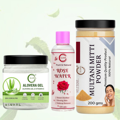 slukrl Daily Use Face Pack Natural Skin Mask Tan Removal Face Pack Skin Glow Gel(3 Items in the set)