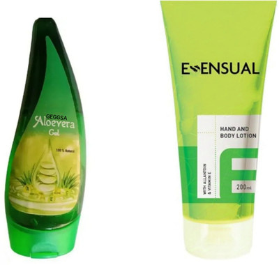 Geggsa 100 ml Aloe Vera Gel with 200ml Body Lotion Enriched Vitamin E(2 Items in the set)