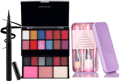 MYEONG eyeliner with makeup kit eyeshadow and brushes(3 Items in the set)