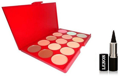 Lenon Beauty Ultimate 15 Shades Concealer & Black Kajal(2 Items in the set)