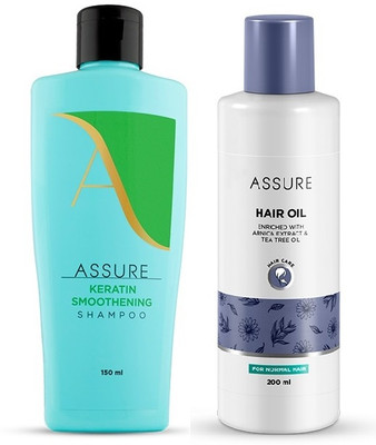 ASSURE Keratin Shampoo 150ml & Hair Oil Enriched with Arnica Extract & tea tree oil 200ml combo of 2(2 Items in the set)