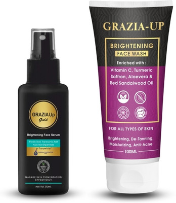 GRAZIA UP Gold Brightening Serum With Brightening Face Wash(2 Items in the set)