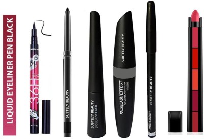 SHEFFO Makeup Beauty Kajal & 3in1 Eyeliner,Mascara,Eyebrow Pencil & High Quality(6 Items in the set)