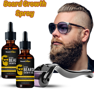 smartdrops Beard Combo Kit | Beard Growth Oil Vitalizer and Derma roller 0.5mm For Perfect Beard Growth(2 Items in the set)
