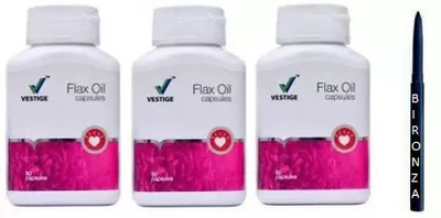 BIRONZA Flax Oil (Capsule)Capsules (Pack Of 3) With Kajal (4 Items in the set)(4 Items in the set)